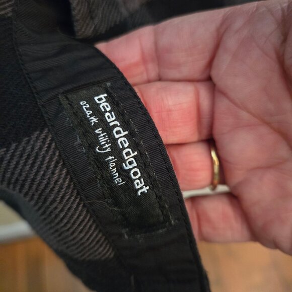 Beardedgoat Ozark Utility Flannel Shirt Plaid Dark Gray & Black Size XL - Picture 8 of 10